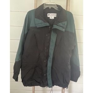 VTG Columbia Double Whammy Olive Green Softshell Zip Parka Mens Size L